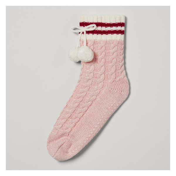 Mid-Crew Slipper Socks - Pink