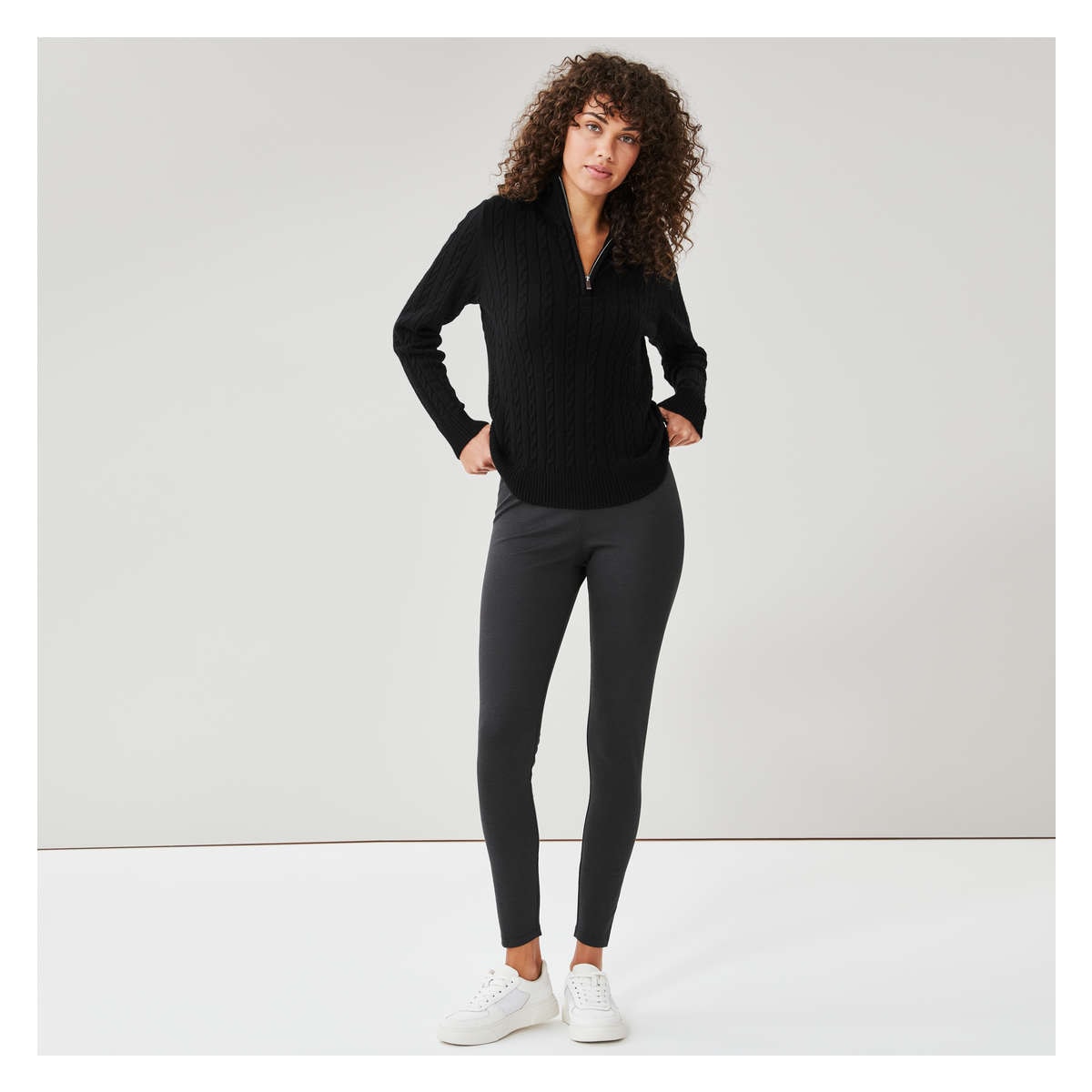 Shop Textured Leggings with Elasticated Waist Online