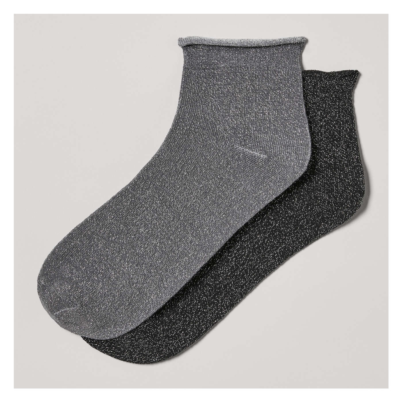 Mid-Crew Slipper Socks in Black from Joe Fresh