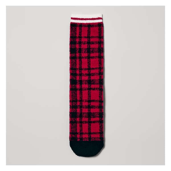 Chaussettes tubes pelucheuses - Rouge