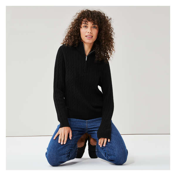 Cable Knit Pullover - JF Black