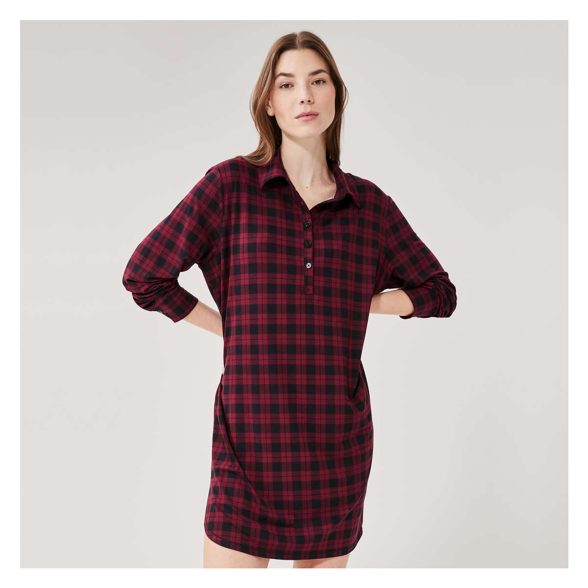 red plaid sleep shirt