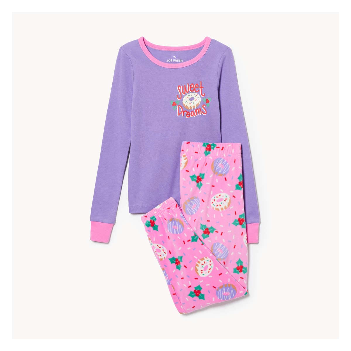 Kid Girls 2 Piece Pajama Set Purple Size XL from Joe Fresh