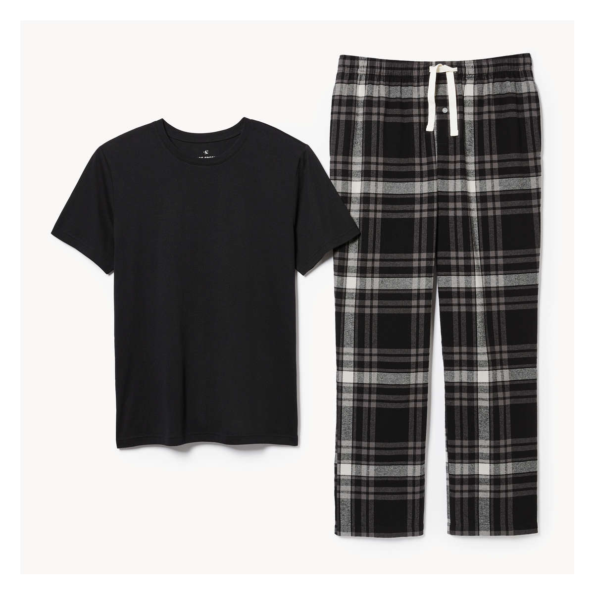 Men s Flannel Pajama Set in Black from Joe Fresh