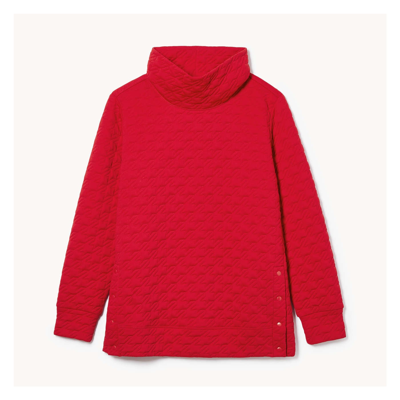 Women Active Quilted Pullover in Red from Joe Fresh