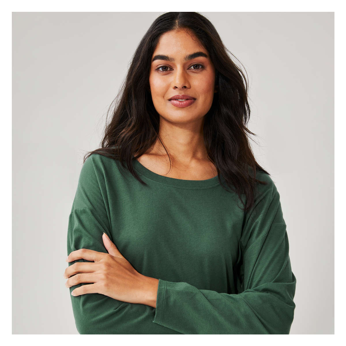 Women s Sleep Long Sleeve Shirt Green Size L from Joe Fresh