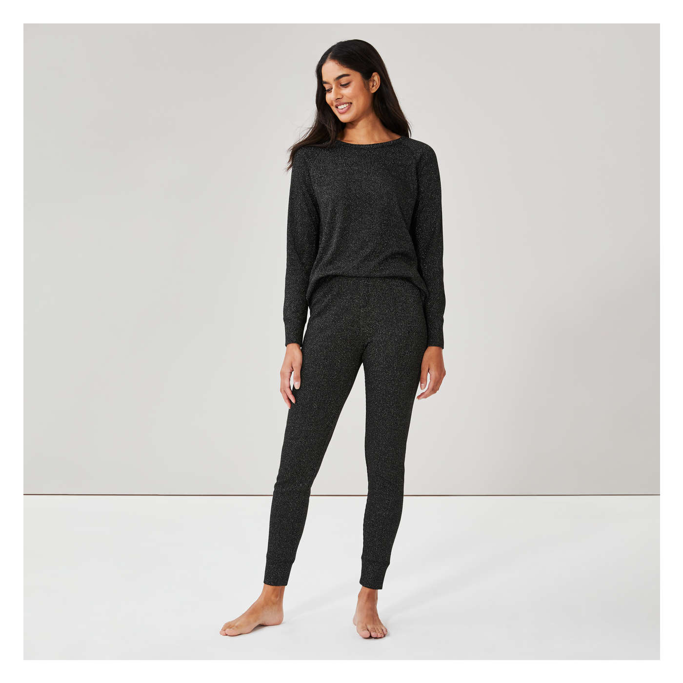 Waffle Sleep Legging in Black from Joe Fresh