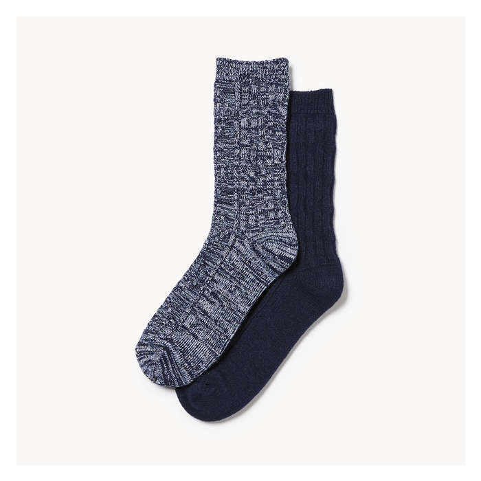Women's 2 Pack Textured Crew Socks
