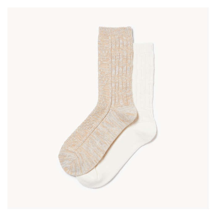 Women's 2 Pack Textured Crew Socks