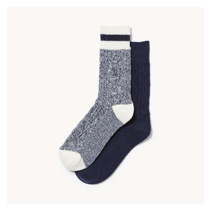Women's 2 Pack Textured Crew Socks