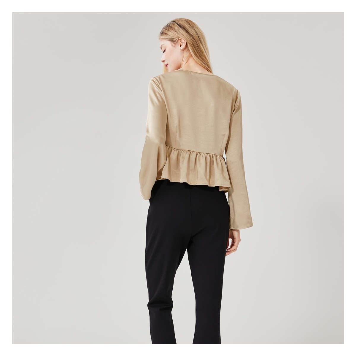 satin peplum blouse