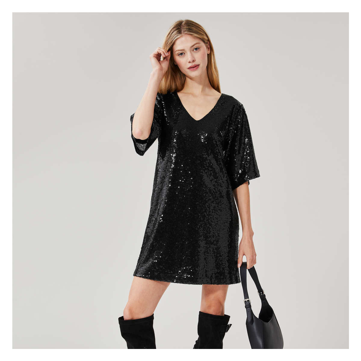 Basic black t shirt dress online