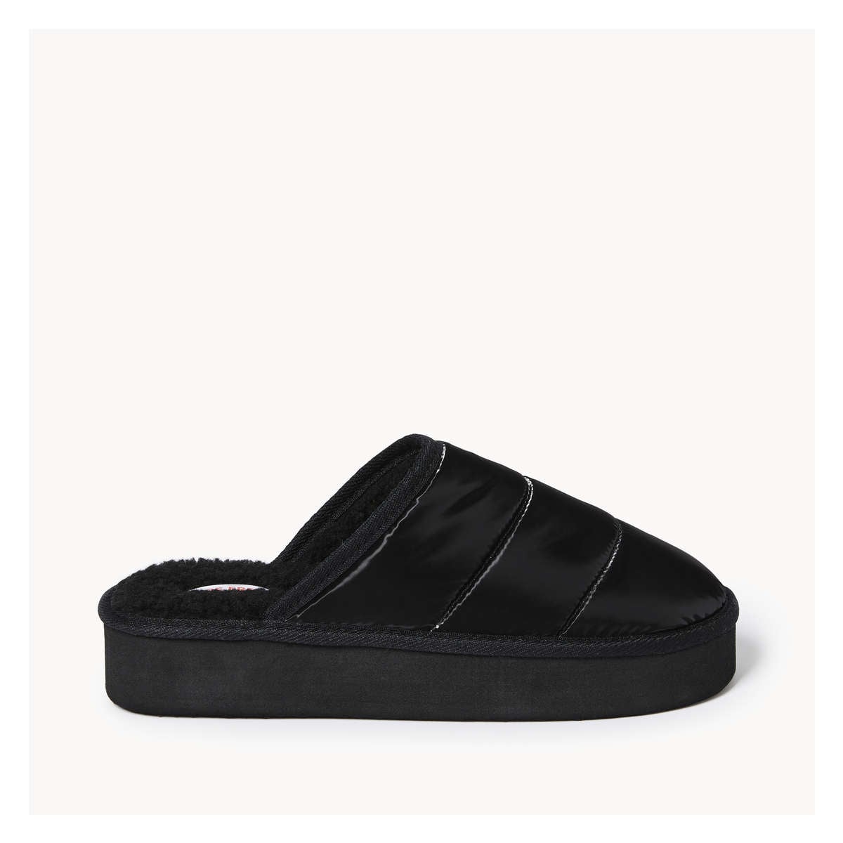 Platform Mule Slippers in Black from Joe Fresh