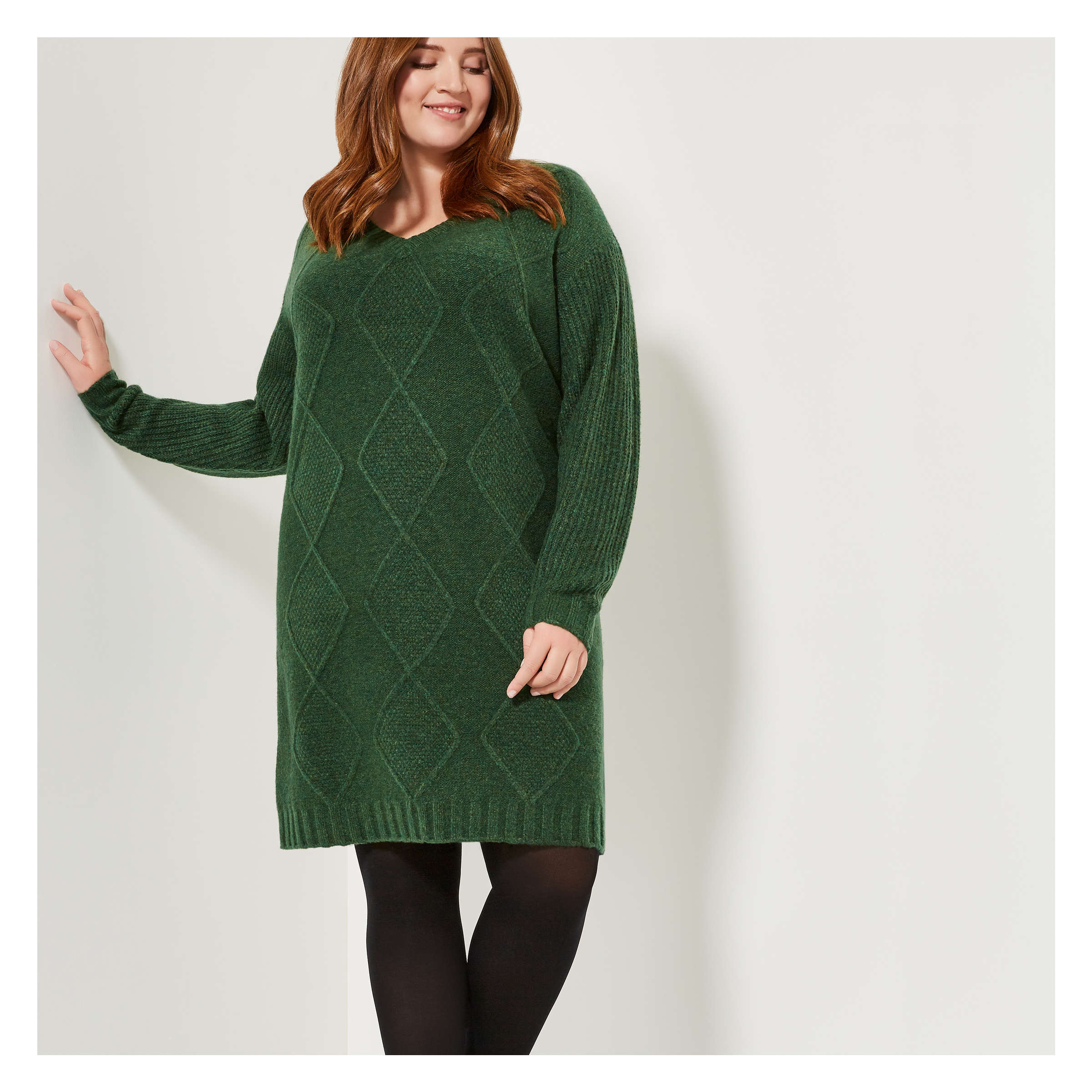 dark green knitted dress