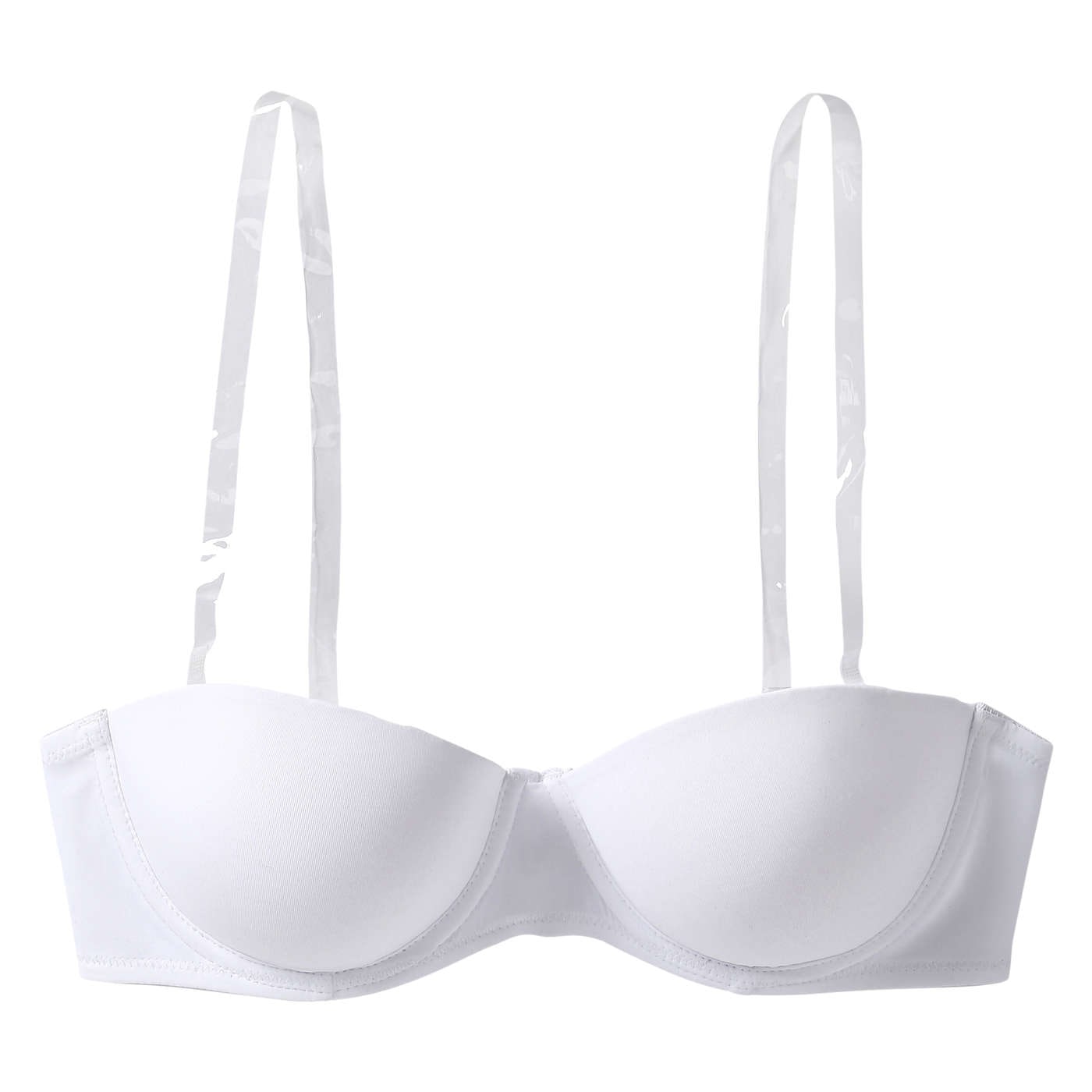 White swimsuit with push-up cups brazilian slip with balconette bra  detachable straps adjustable straps,S-028969-6