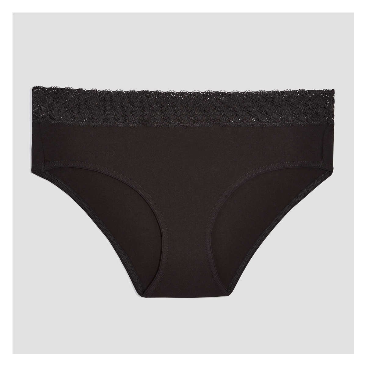 Buy Black Tanga Ultimate Comfort Brushed Lace Trim Knickers from