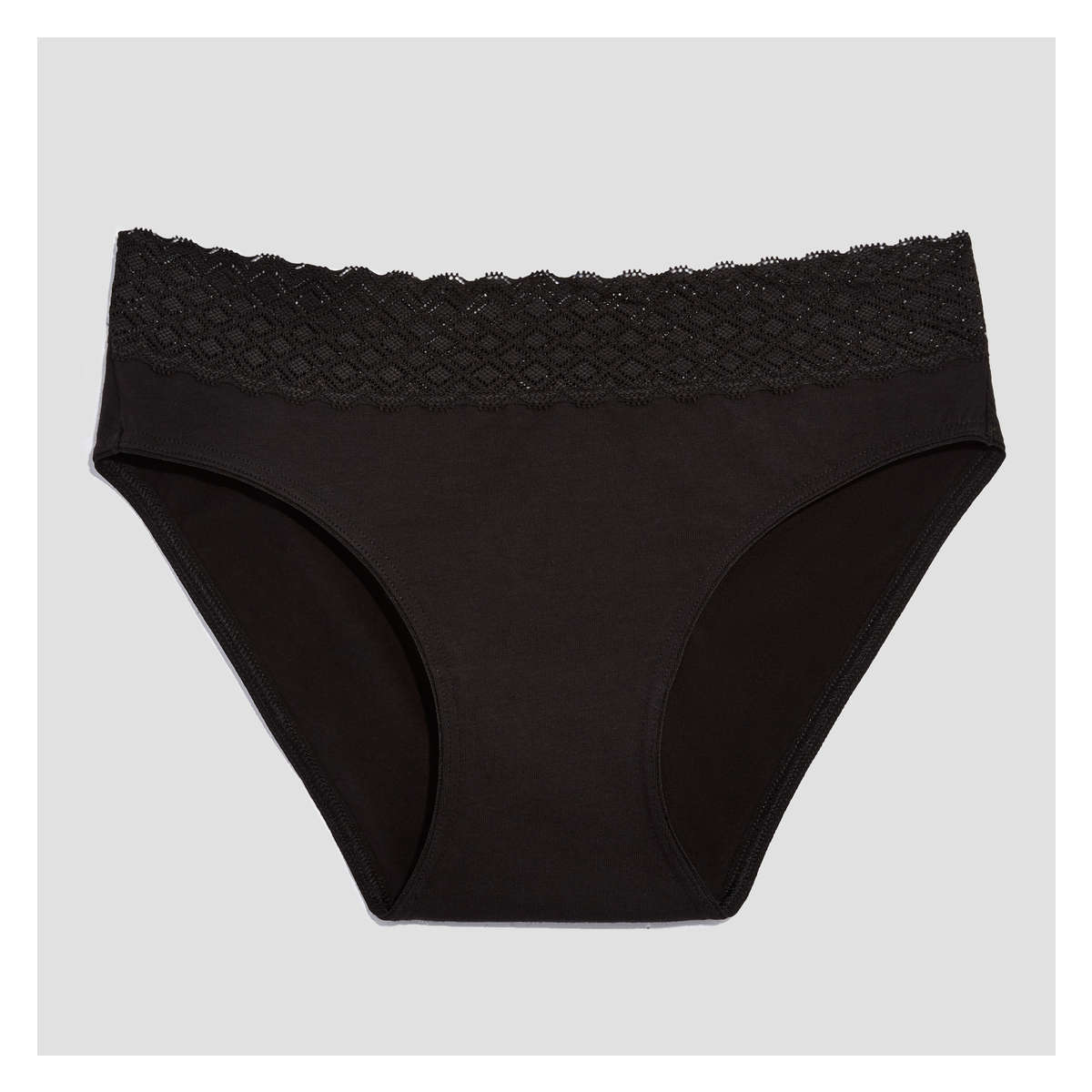 Ladies Black Bikini Briefs 100% Cotton Knicker Womens Underwear