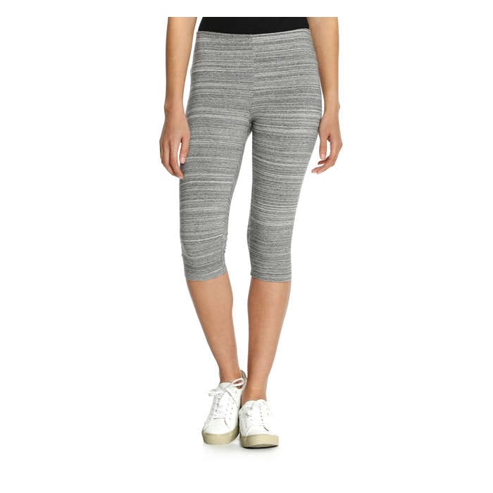 Marled Cropped Active Legging in Grey Mix from Joe Fresh