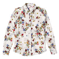 Floral Silk Shirt in Off White from Joe Fresh