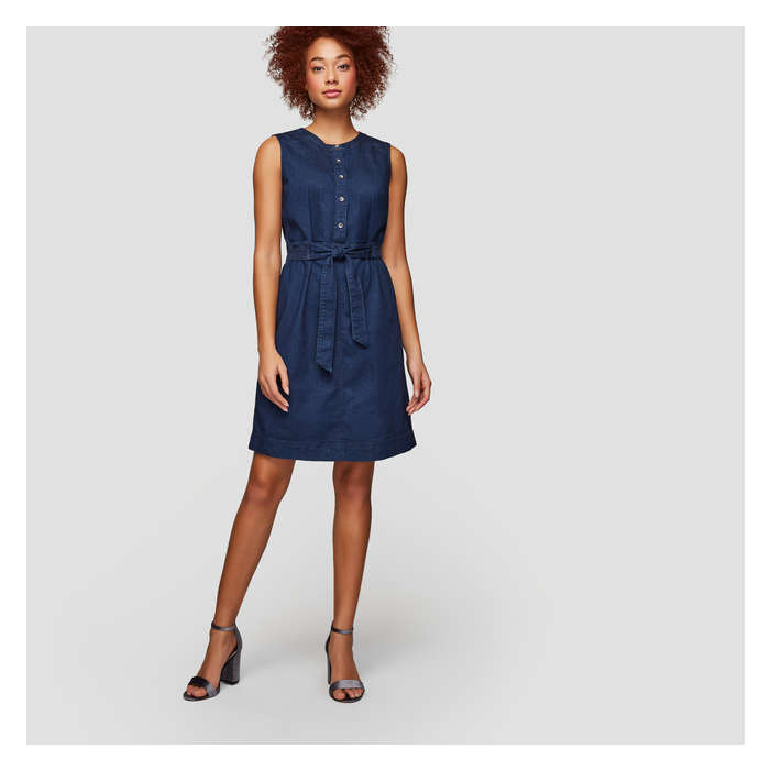Sleeveless Denim Dress In Dark Vintage From Joe Fresh Sleeveless Denim Dress