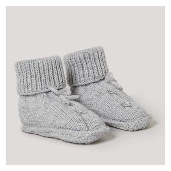 Baby Boys' Knit Booties - Grey