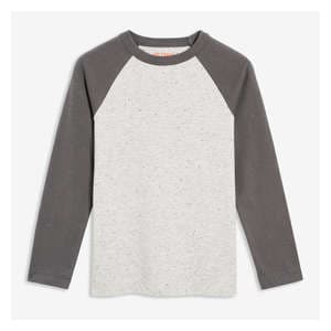 Kid Boys' Raglan Long Sleeve - Slate Grey