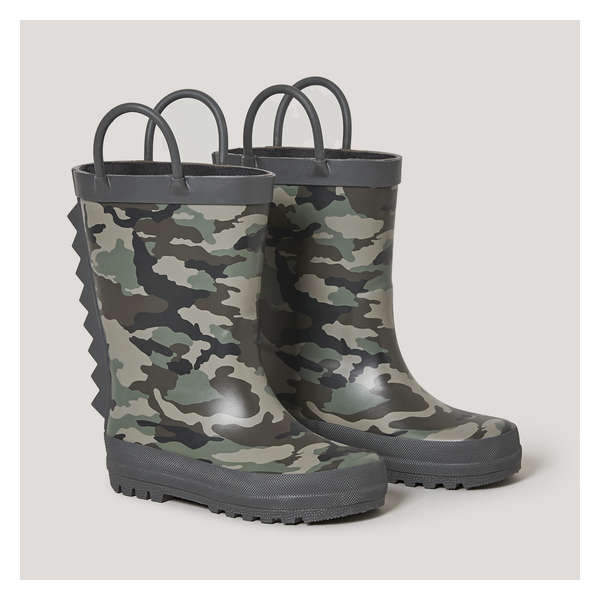 Toddler Boys' Rubber Rain Boots - Olive
