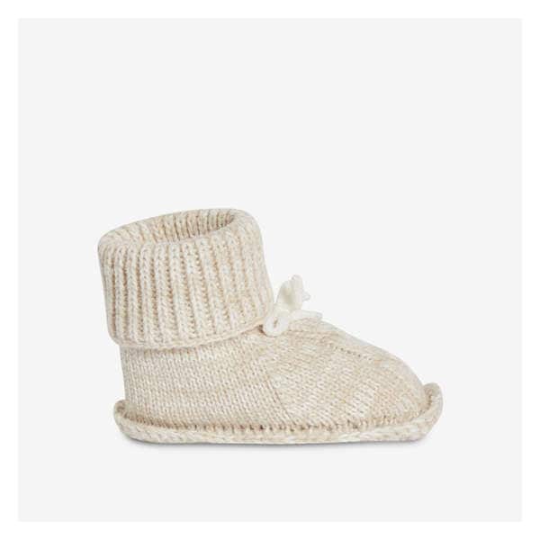 Baby Girls' Knit Booties - Off White