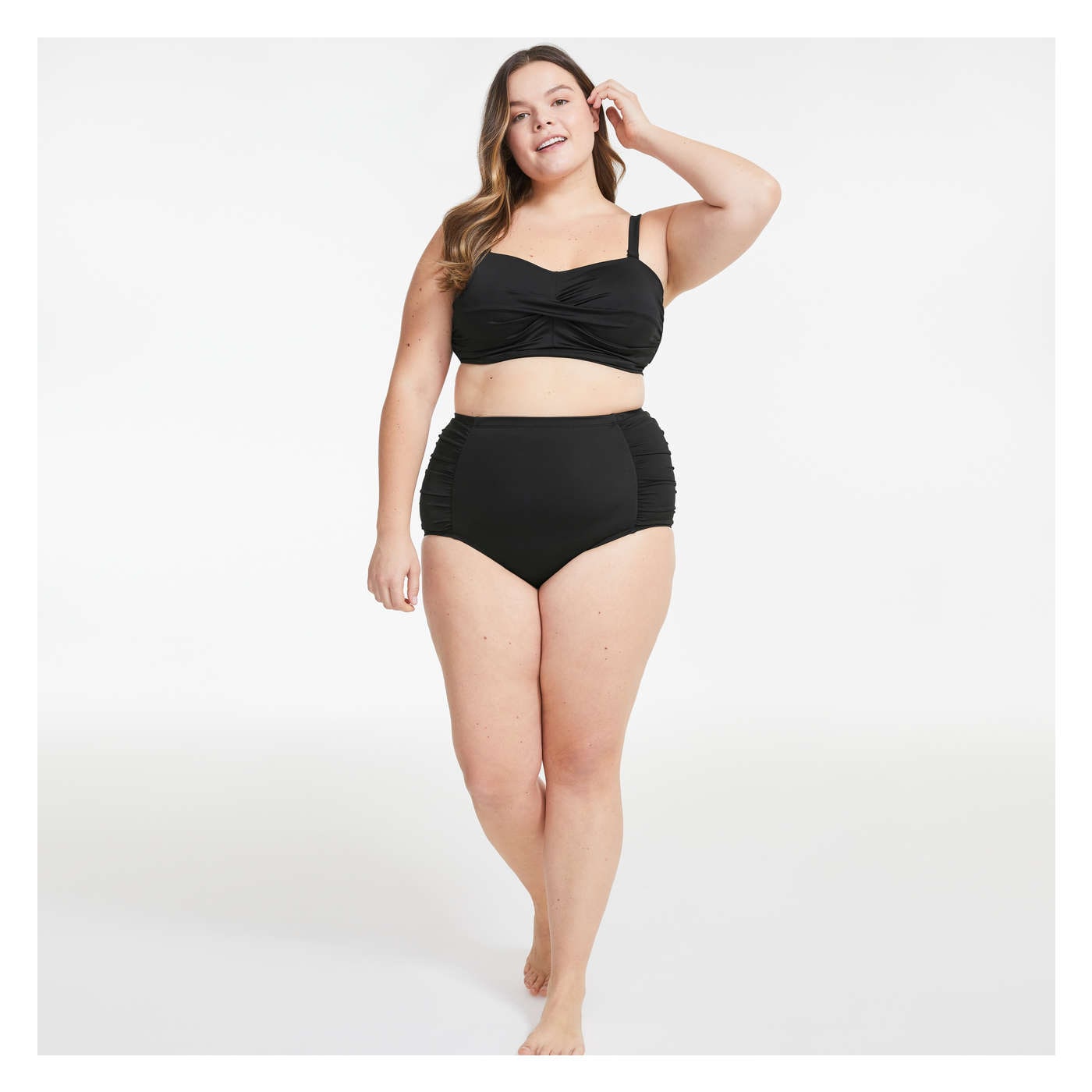 Women+ Ruched Swim Bottom in Black from Joe Fresh