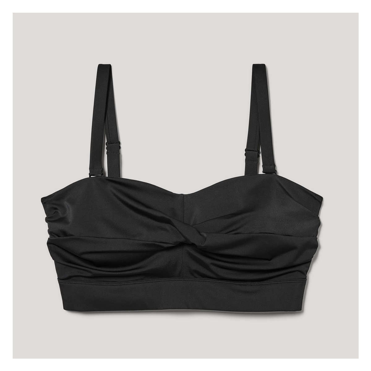 Twist Front Bandeaukini Swim Top - Black – Sheer Essentials Lingerie &  Swimwear