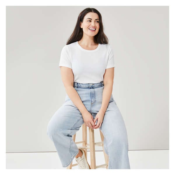 Women+ Rib T-Shirt - Bright White