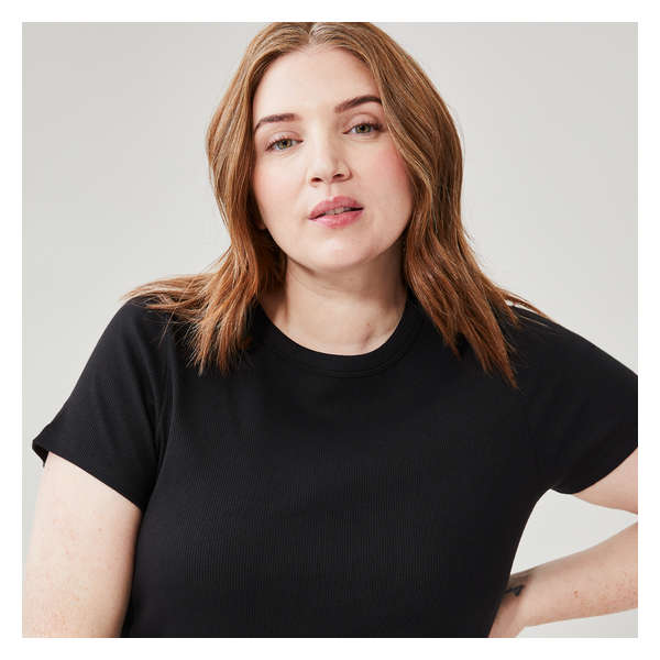 Women+ Rib T-Shirt - JF Black