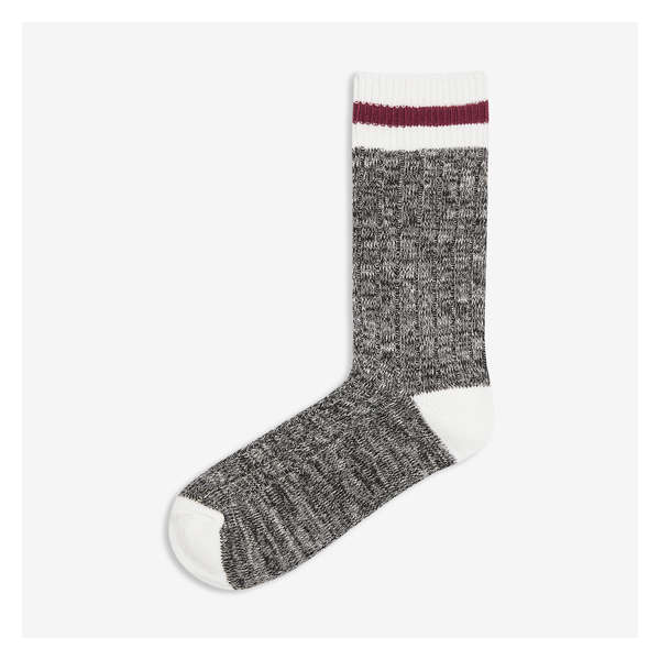 2 Pack Rib Crew Socks - Black