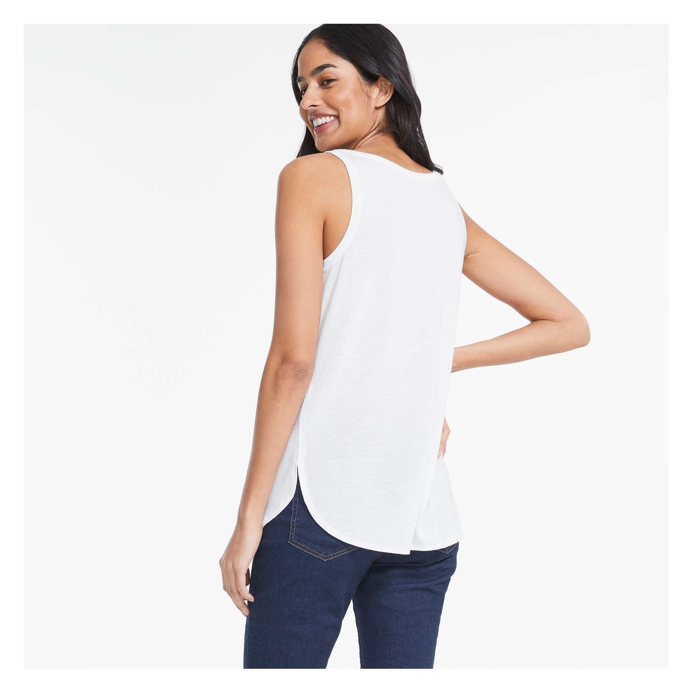 Relaxed-Fit Tank in White from Joe Fresh