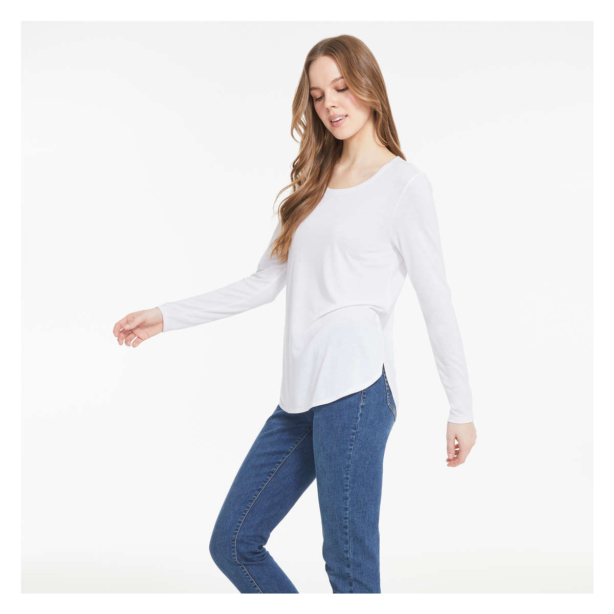 Relaxed-Fit Long Sleeve in White from Joe Fresh