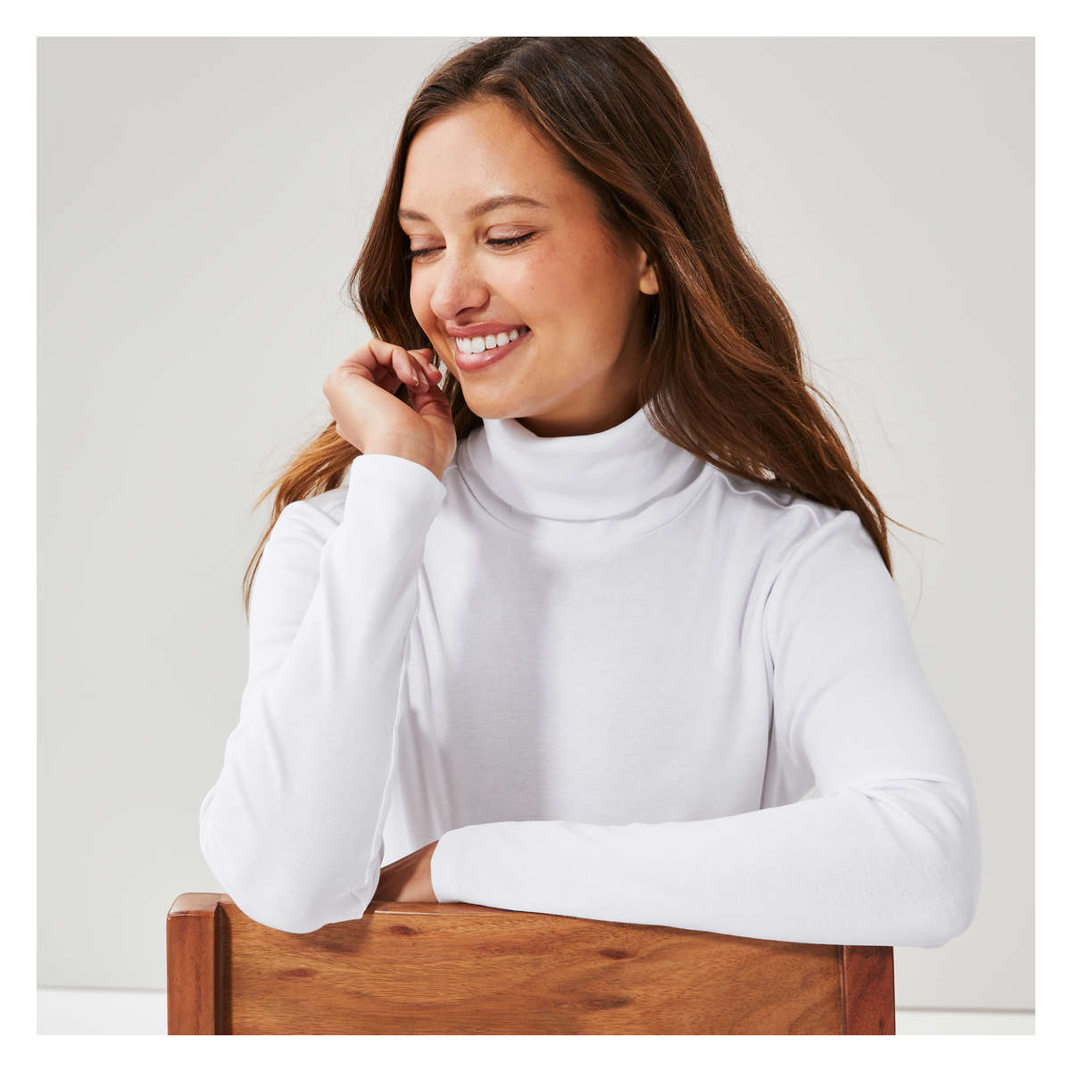 Organic Cotton Turtleneck in White from Joe Fresh