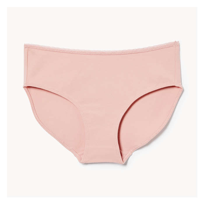 Aux Femmes Culotte à taille basse en dentelle de coton - Roses