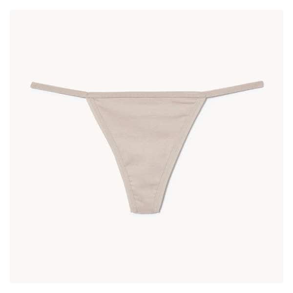 Cotton String Thong - Taupe