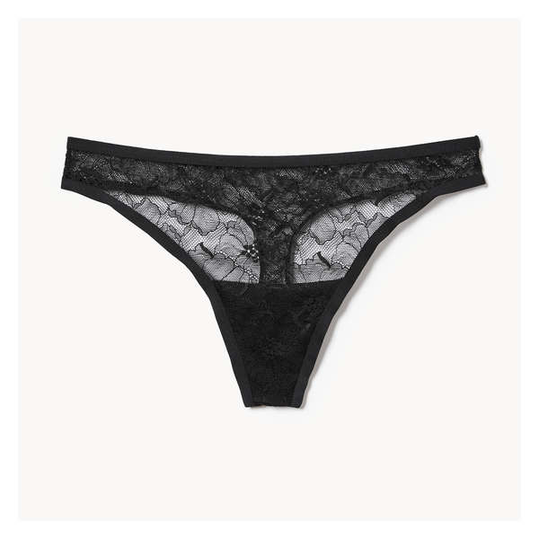 Lace Thong - Black