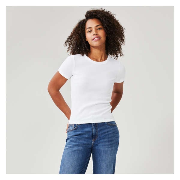 Rib T-Shirt - Bright White