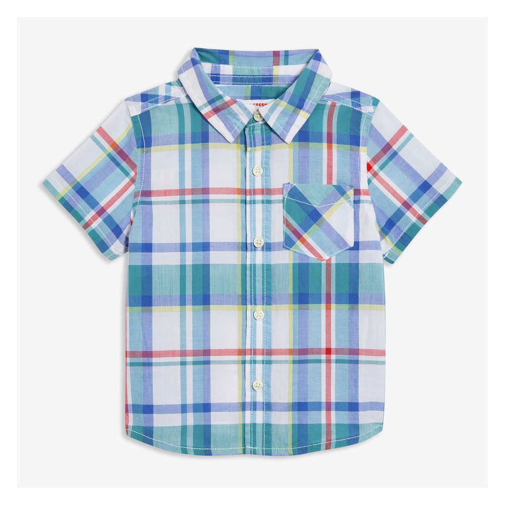 baby boy blue plaid shirt