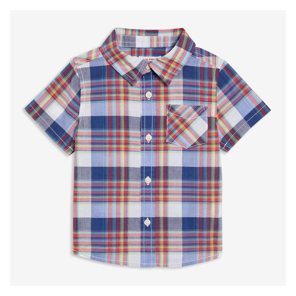 baby boy blue plaid shirt
