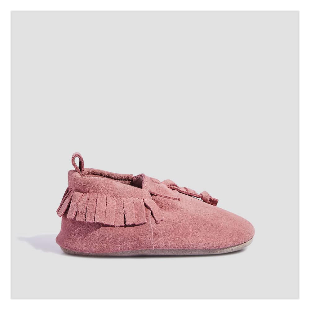 baby girl pink moccasins