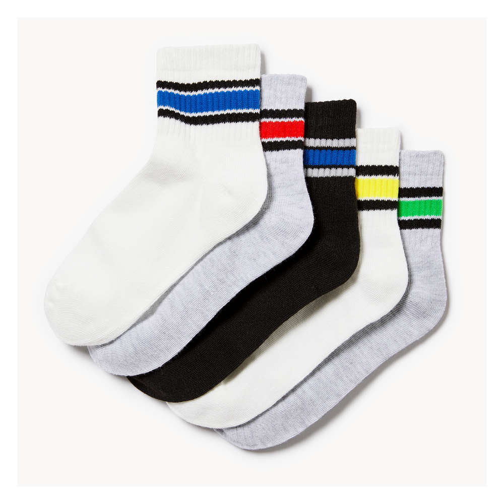 Joe Fresh Ens. de 5 paires de chaussettes mi-hautes, garçons 1 ea, 10,00 $/1ch