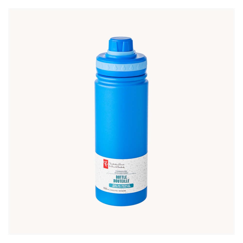 President's Choice Stainless Steel Bottle - Blue 1 ea, $18.00/1ea