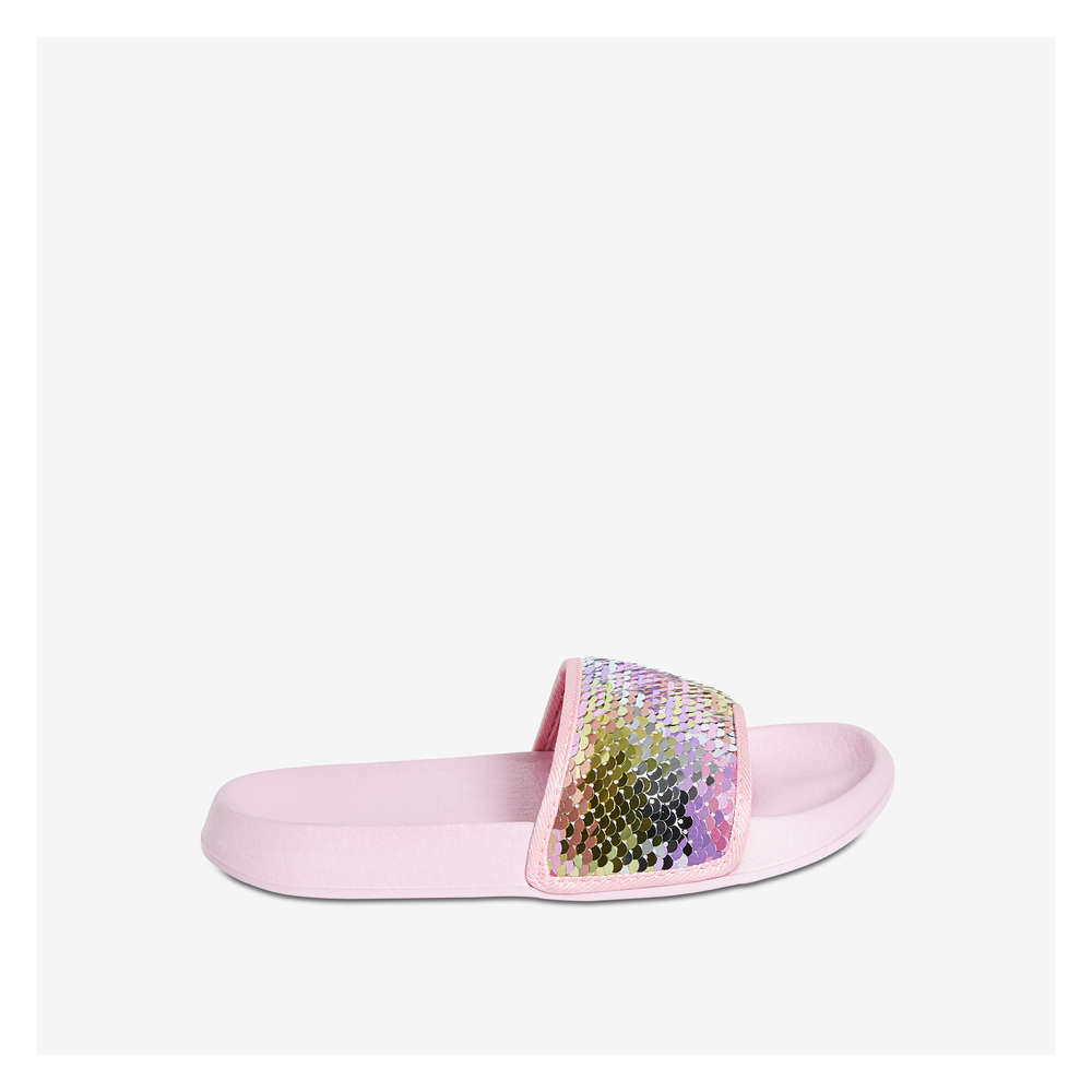 pink sequin slides