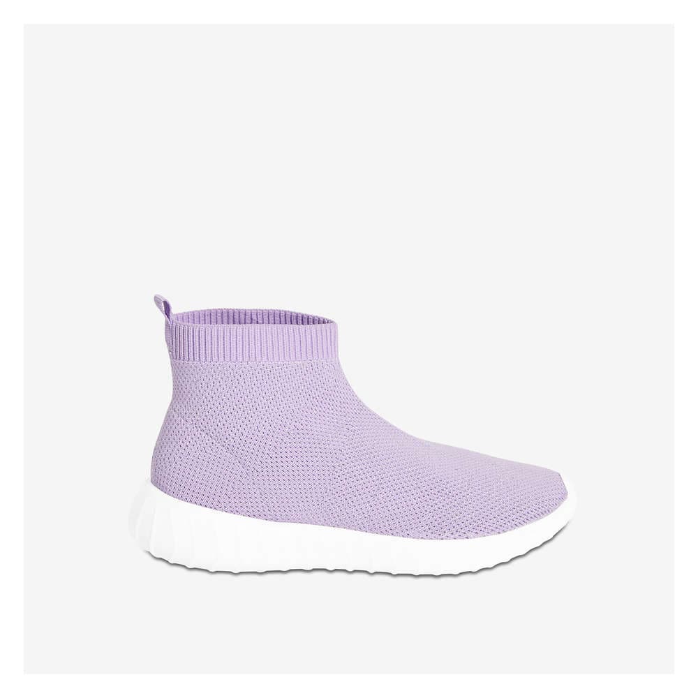 Kid Girls' Sock Sneakers in Lavender 