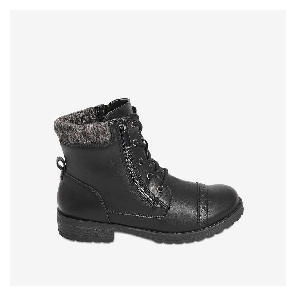 Kid Girls' Combat Boots in Black from 