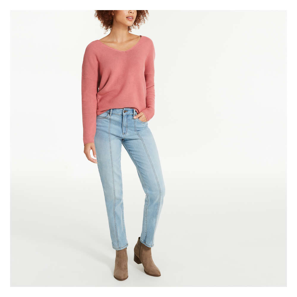 bright blue high waisted jeans