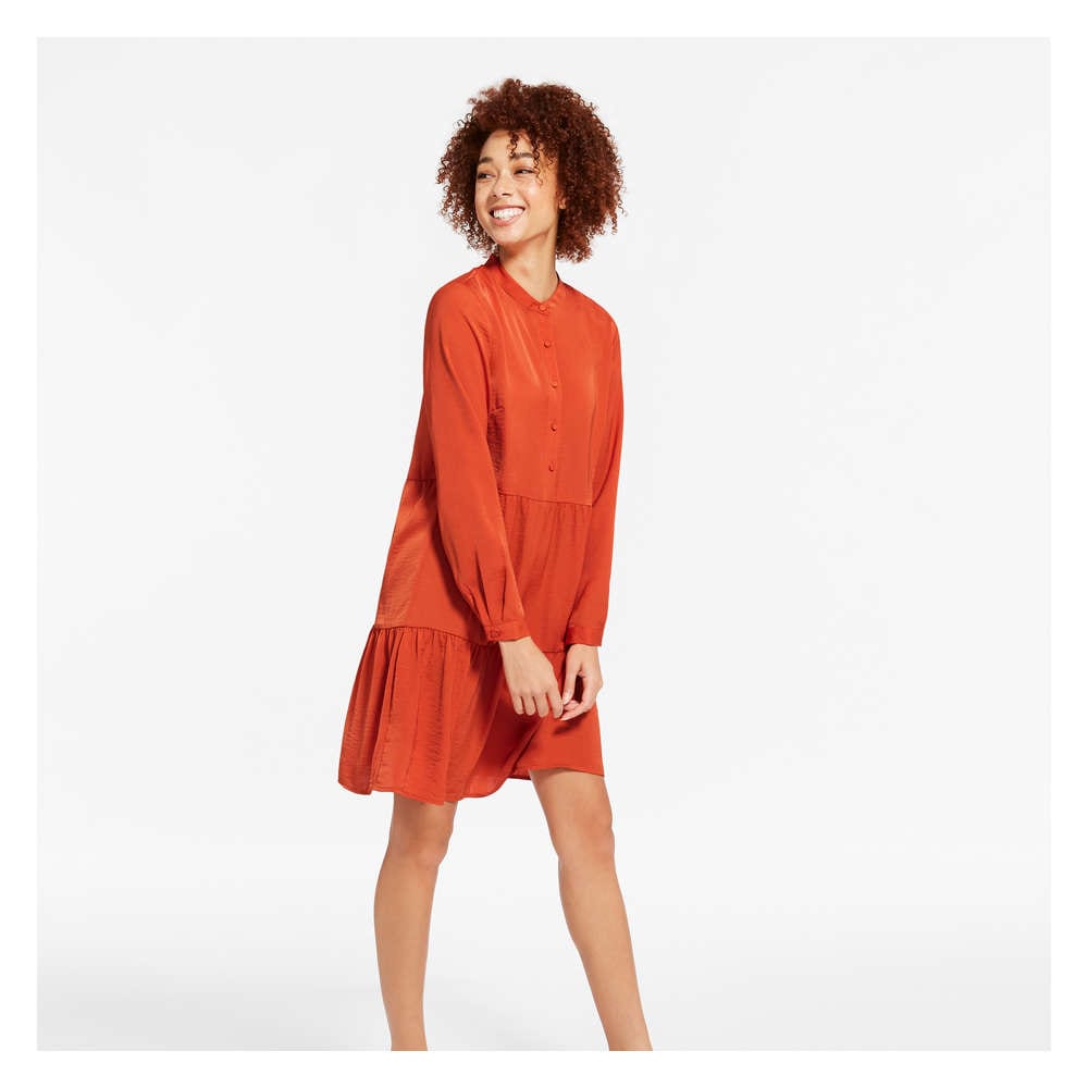 orange shirt dress